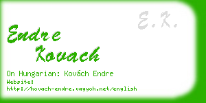 endre kovach business card